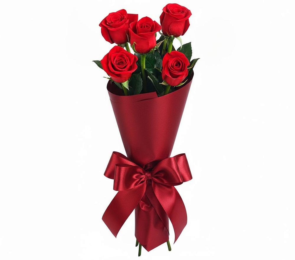 Букет 5 Красных роз Эдлесс Лав в Старочеркасской