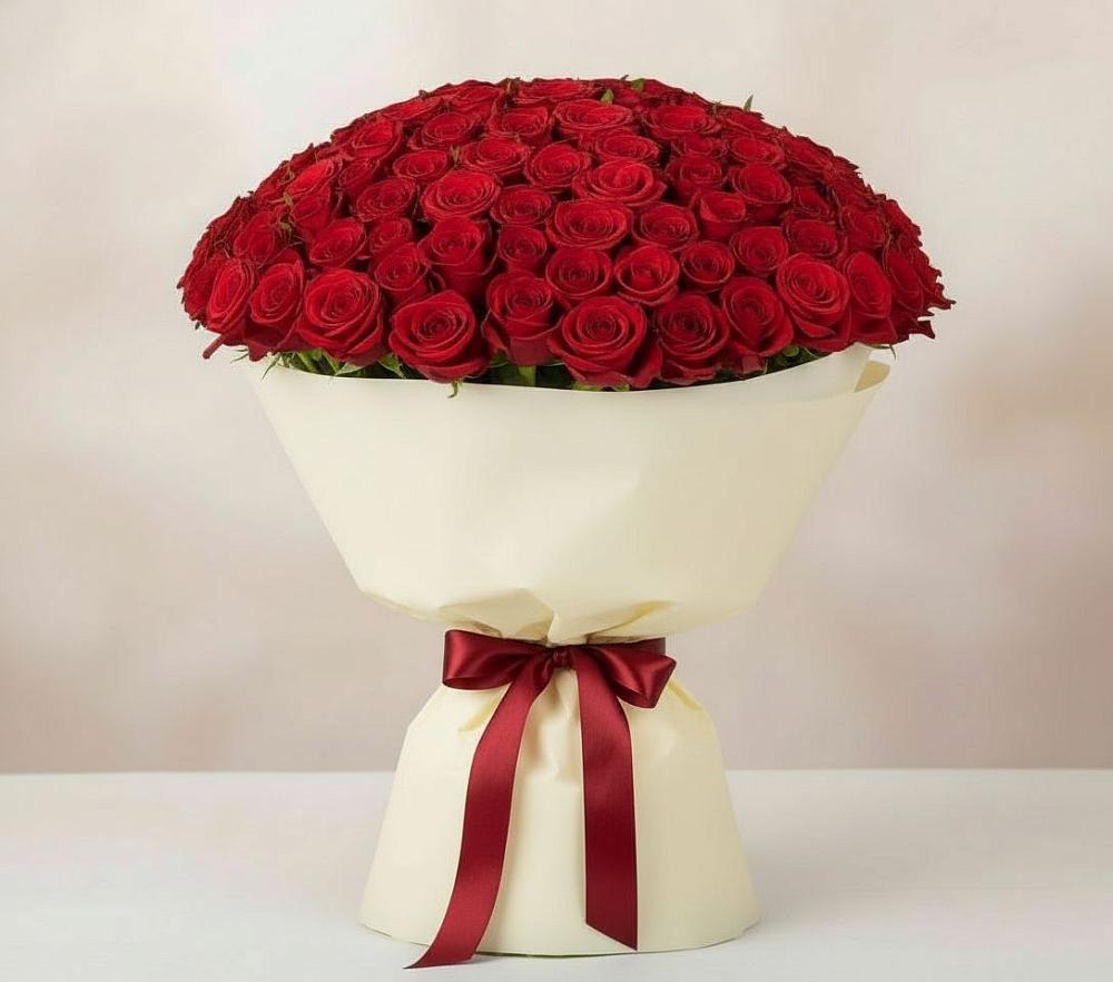Букет 101 Красная роза Милано в Старочеркасской