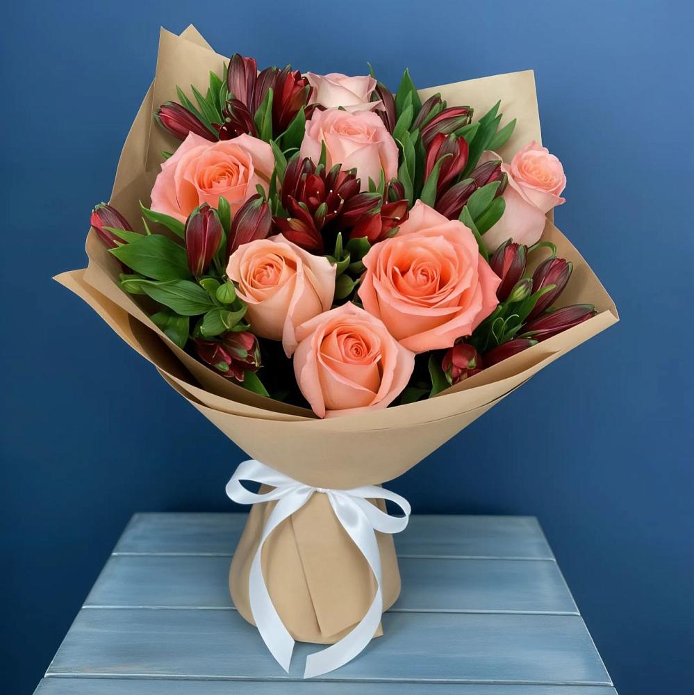 Букет цветов из: Розы и Альстромерии в Старочеркасской