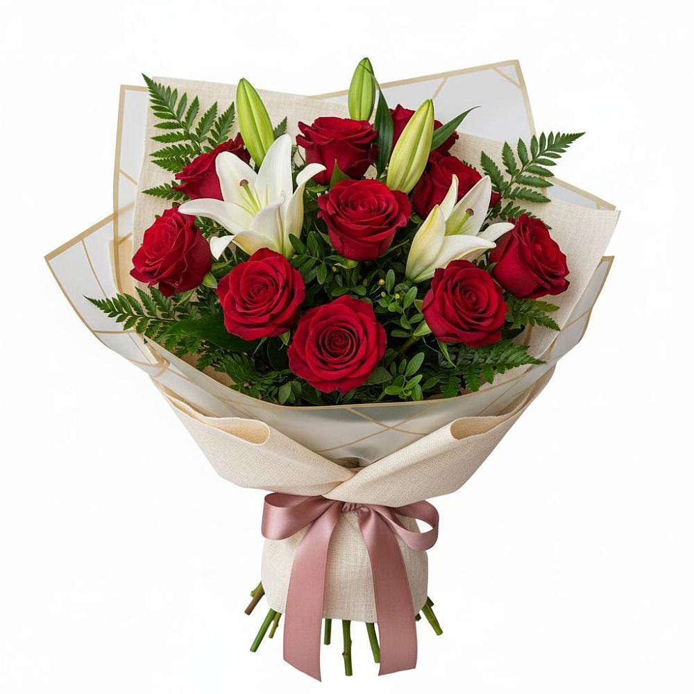 Букет цветов из: Лилии и Розы в Старочеркасской