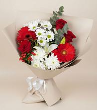 Букет цветов из:  Розы, Хризантемы, Герберы и Лилии в Старочеркасской