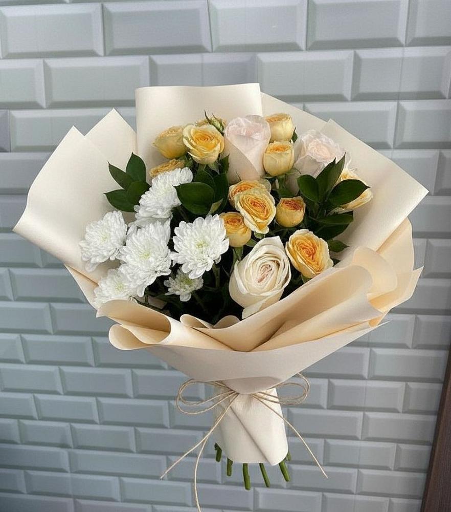 Букет цветов из: Розы и Хризантемы в Старочеркасской