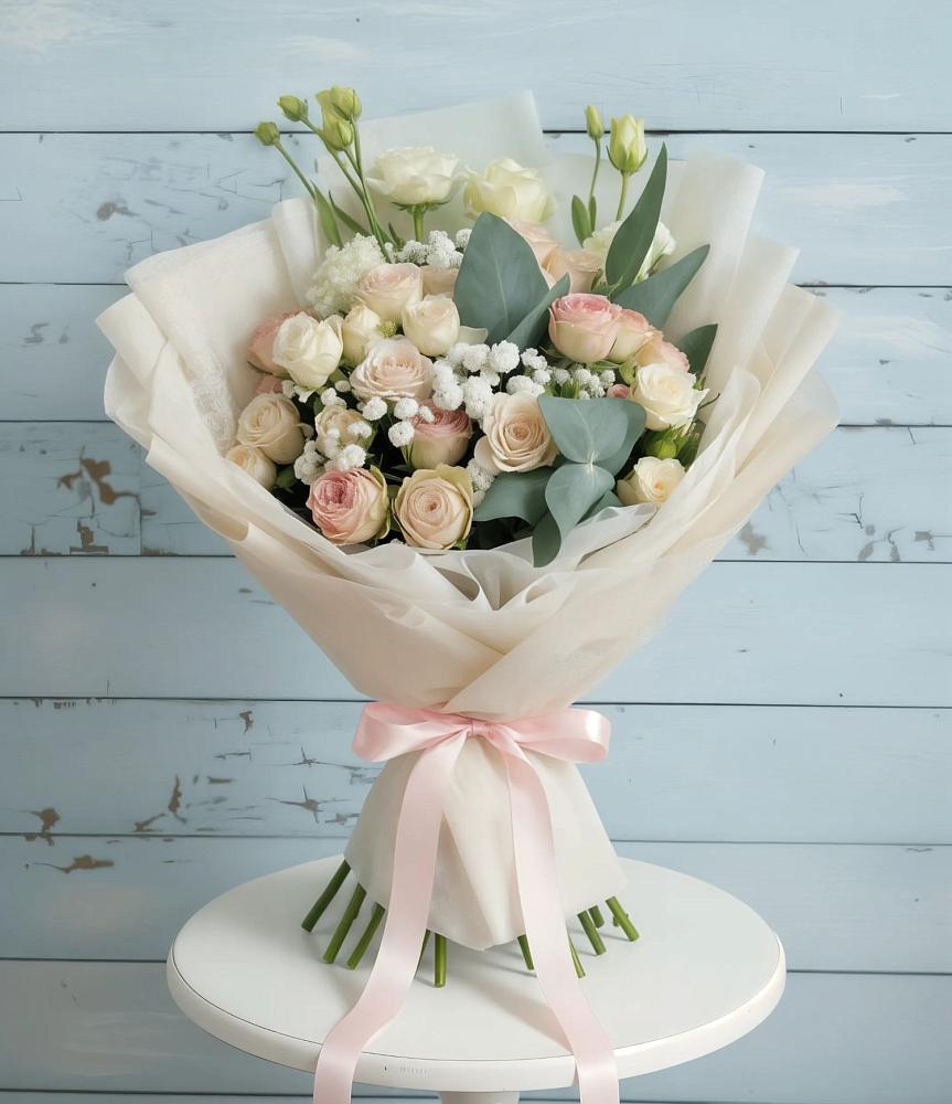 Букет цветов из: Розы и Лизиантусы в Старочеркасской