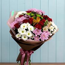 Букет цветов из:  Розы, Хризантемы и Альстромерии в Старочеркасской