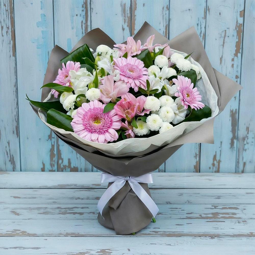 Букет цветов из: Герберы, Альстромерии и Хризантемы в Старочеркасской