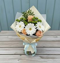 Букет цветов из:  Герберы, Розы и Хризантемы в Старочеркасской