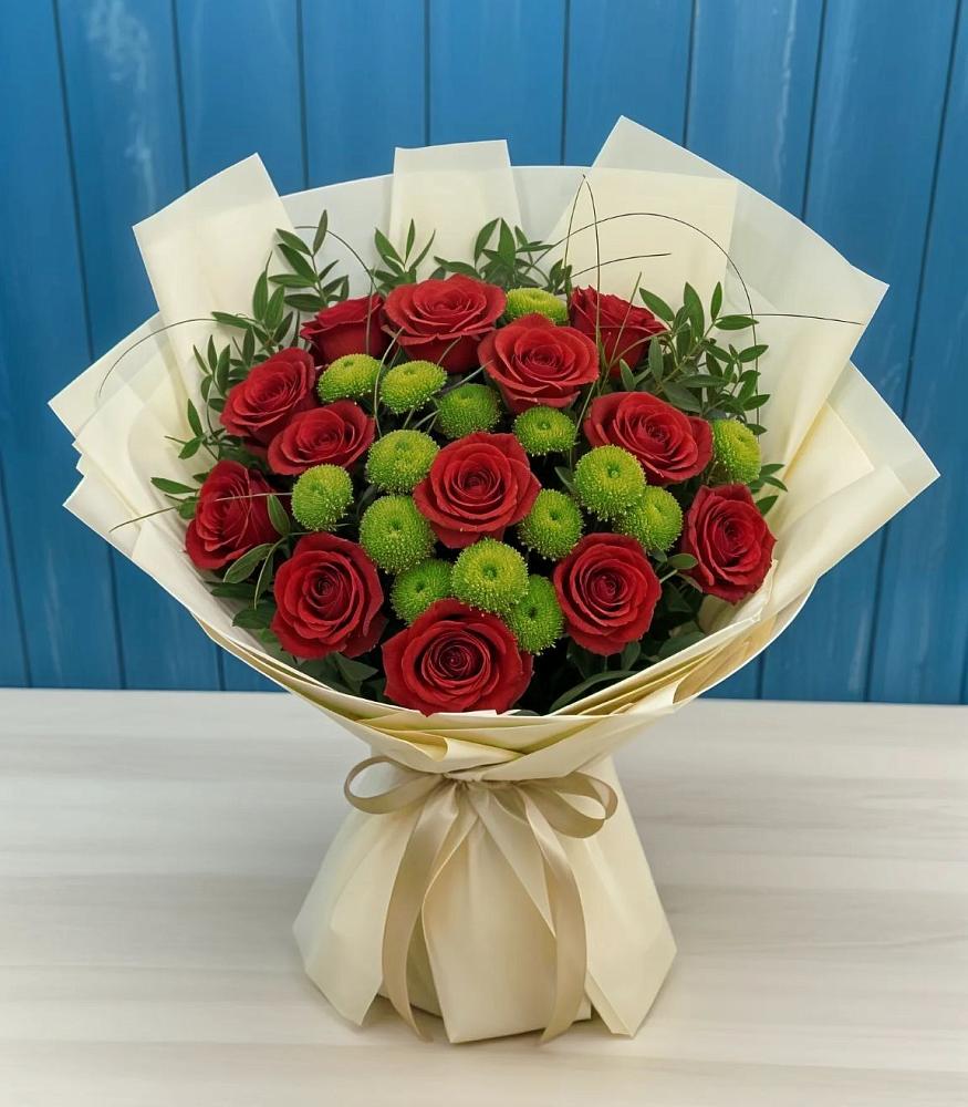 Букет цветов из: Розы и Хризантемы в Старочеркасской