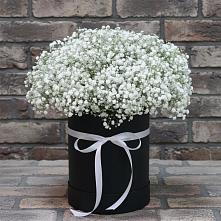 Цветочная композиция из Гипсофила в шляпной коробке в Старочеркасской